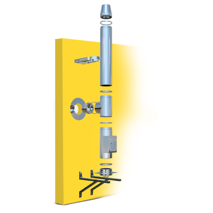 Oskar Skorstenspaket: Utomhus Ø 130-150 mm